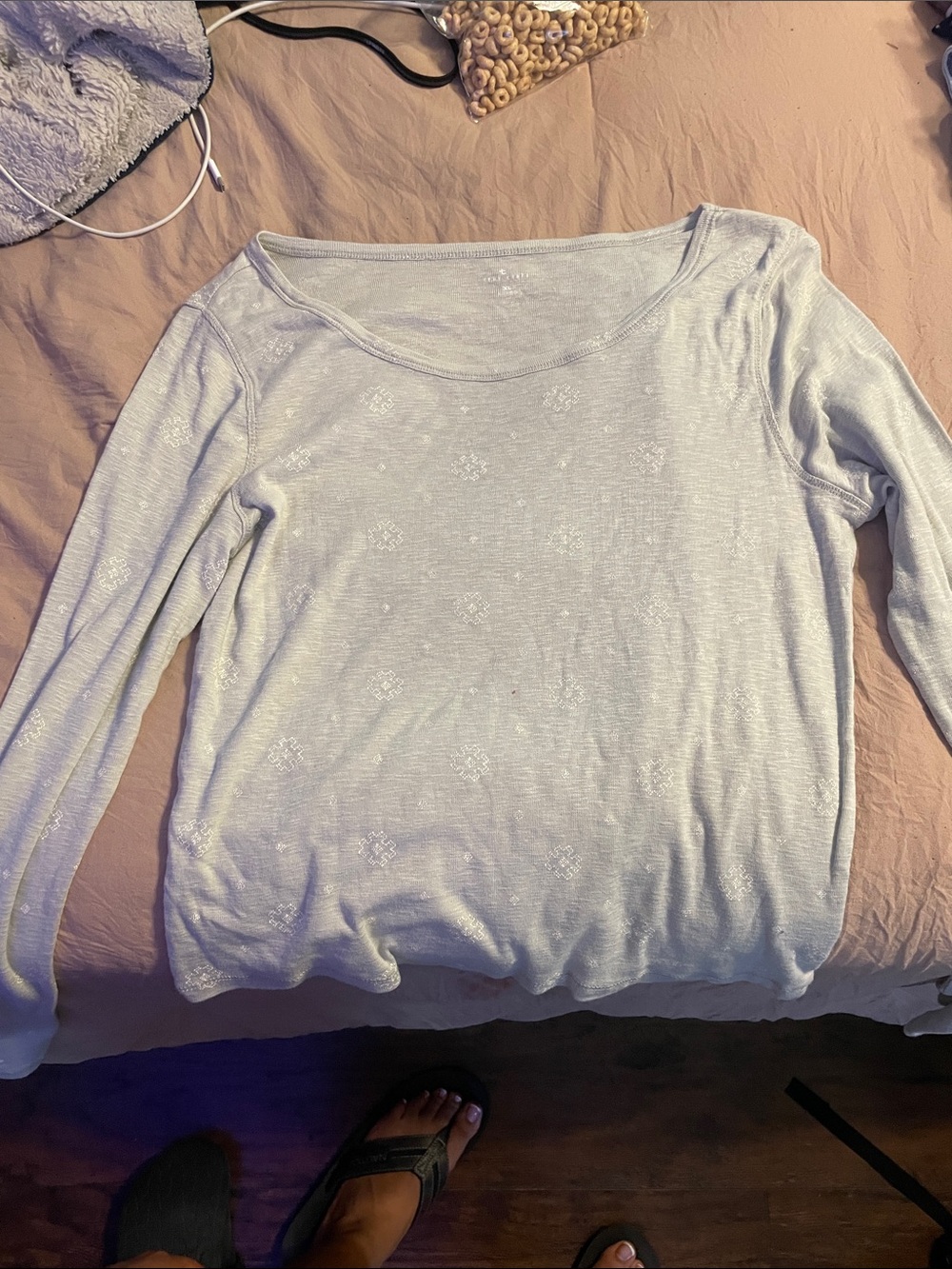 Light Gray Long Sleeve Knit Top